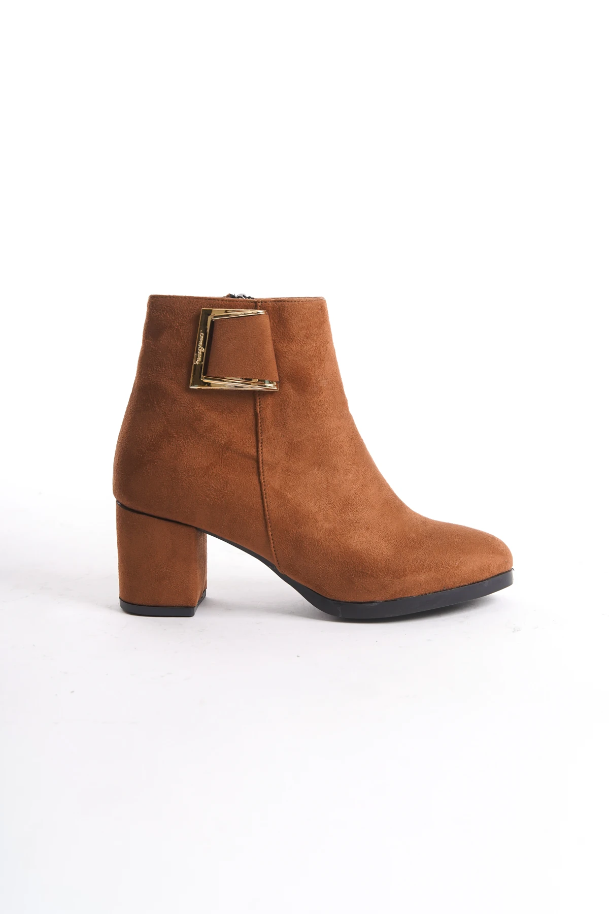 Kadın Atina Cilt Toka Detaylı Topuklu kısa Bot MR5032 - Görsel 3