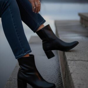 Kadın Rozi Küt Burunlu Topuklu Streç Bot MR5230