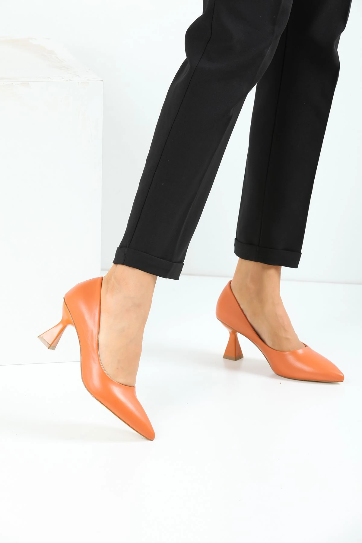 Kadın Bena Topuklu Ayakkabı Şampanya Stıletto MR5040