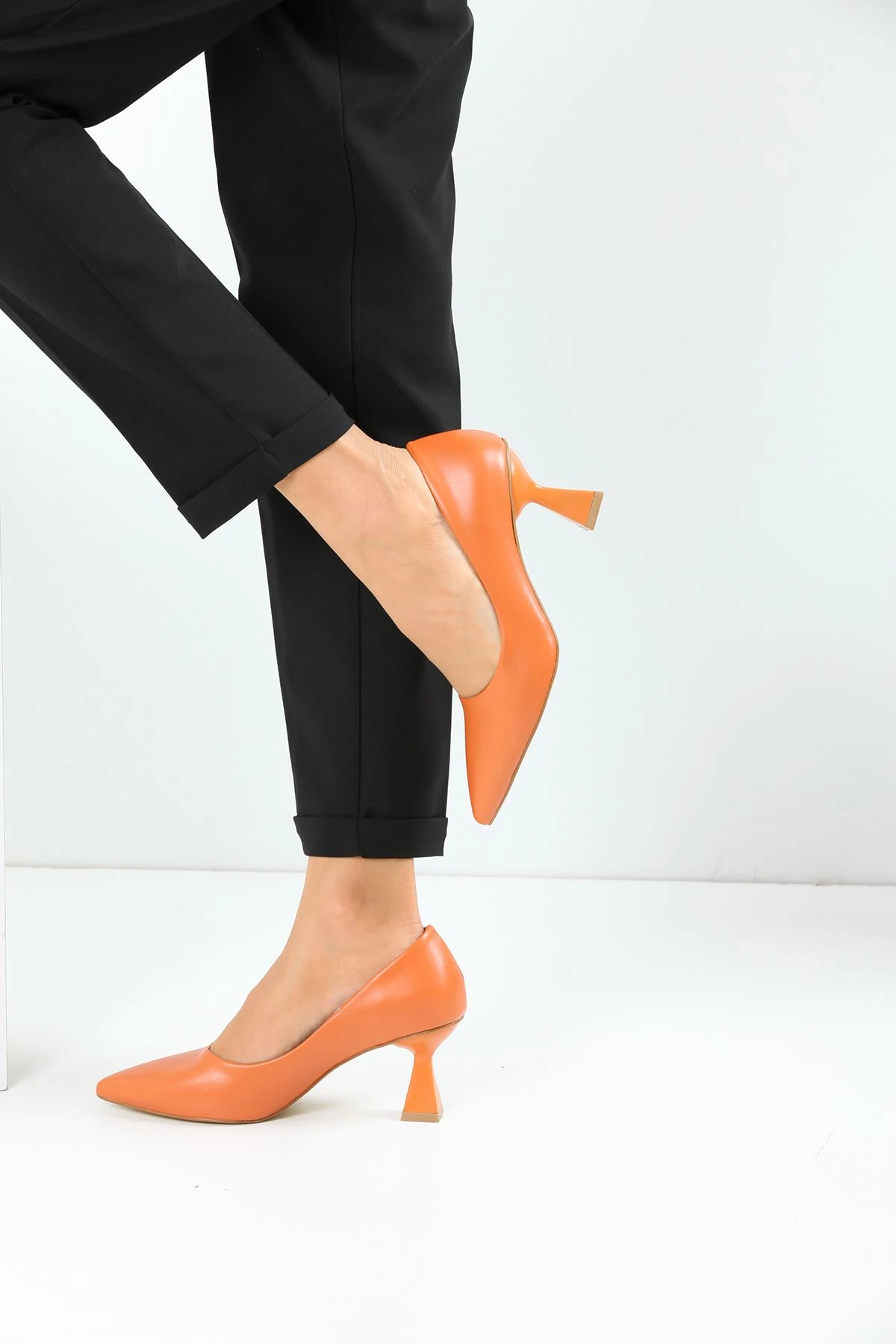 Kadın Bena Topuklu Ayakkabı Şampanya Stıletto MR5040 - Görsel 2