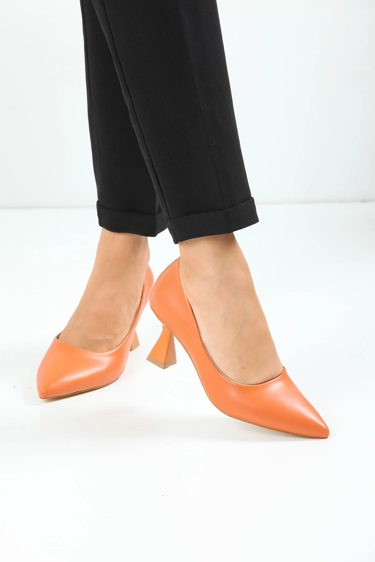 Kadın Bena Topuklu Ayakkabı Şampanya Stıletto MR5040 - Görsel 3