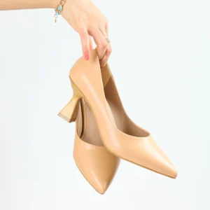 Kadın Bena Topuklu Ayakkabı Şampanya Stıletto MR5042