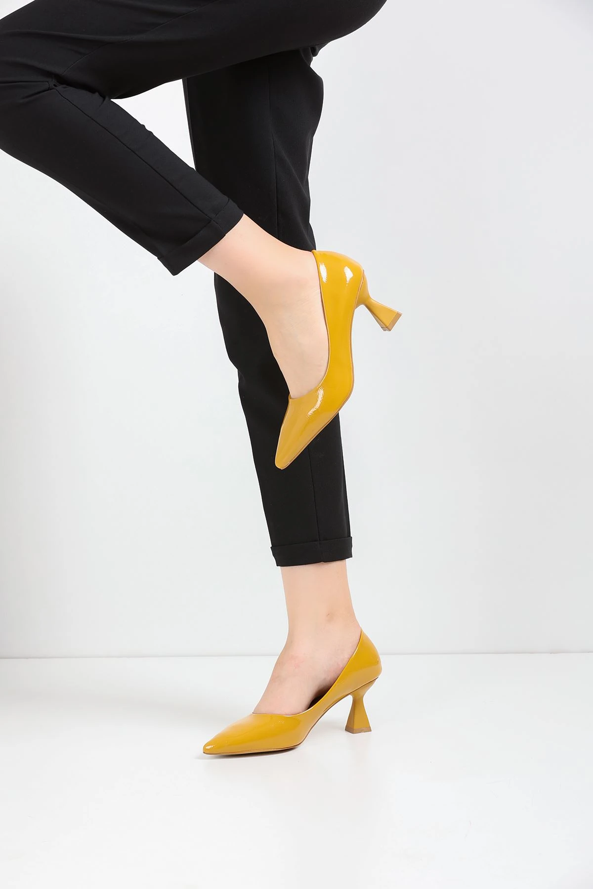 Kadın Bena Topuklu Ayakkabı Şampanya Stıletto MR5046 - Görsel 2