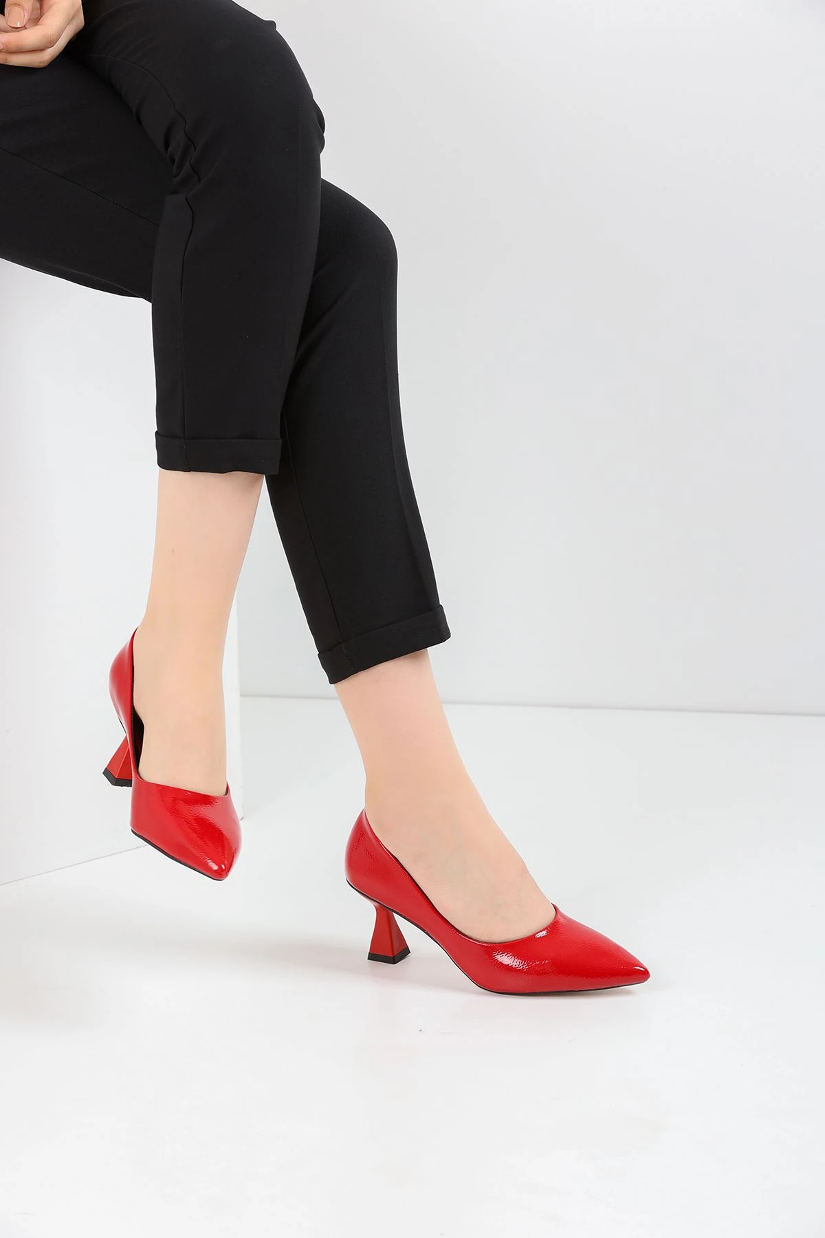 Kadın Bena Topuklu Ayakkabı Şampanya Stıletto MR5047 - Görsel 3