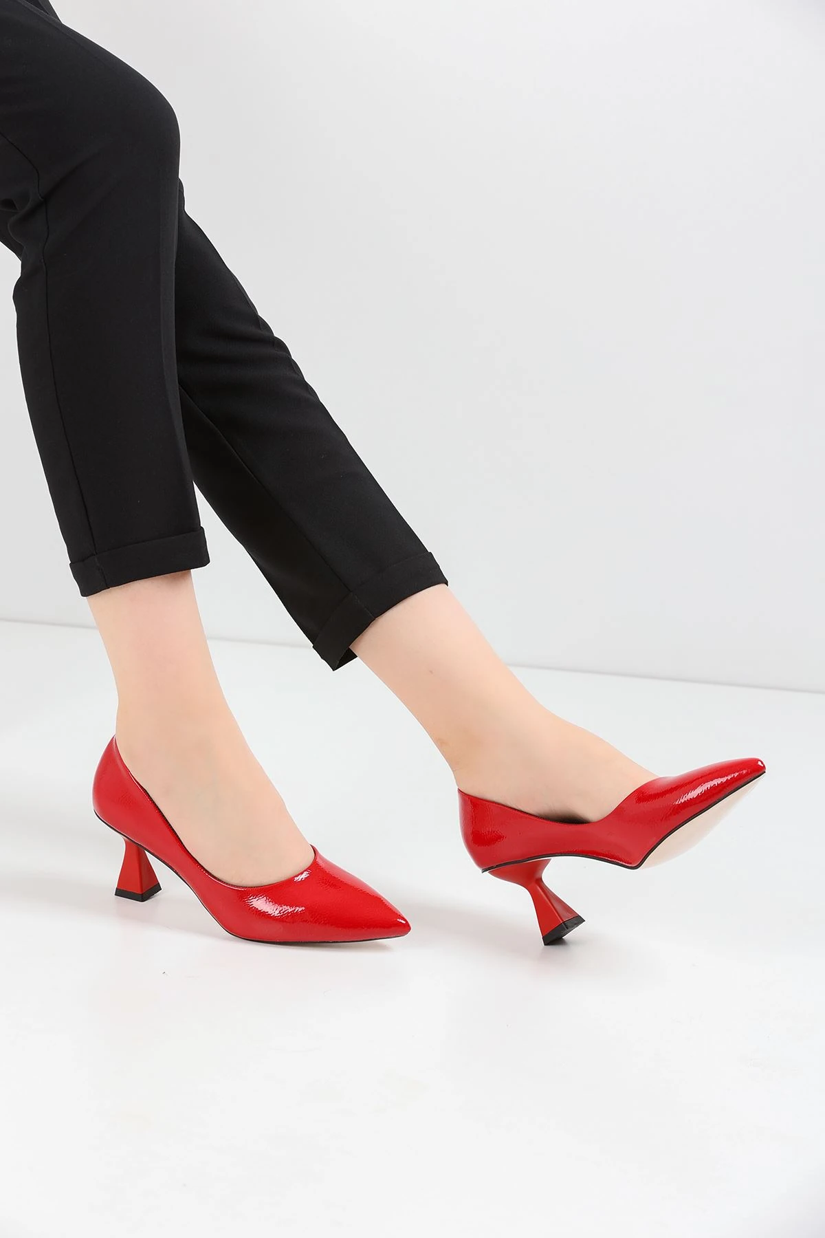 Kadın Bena Topuklu Ayakkabı Şampanya Stıletto MR5047 - Görsel 5