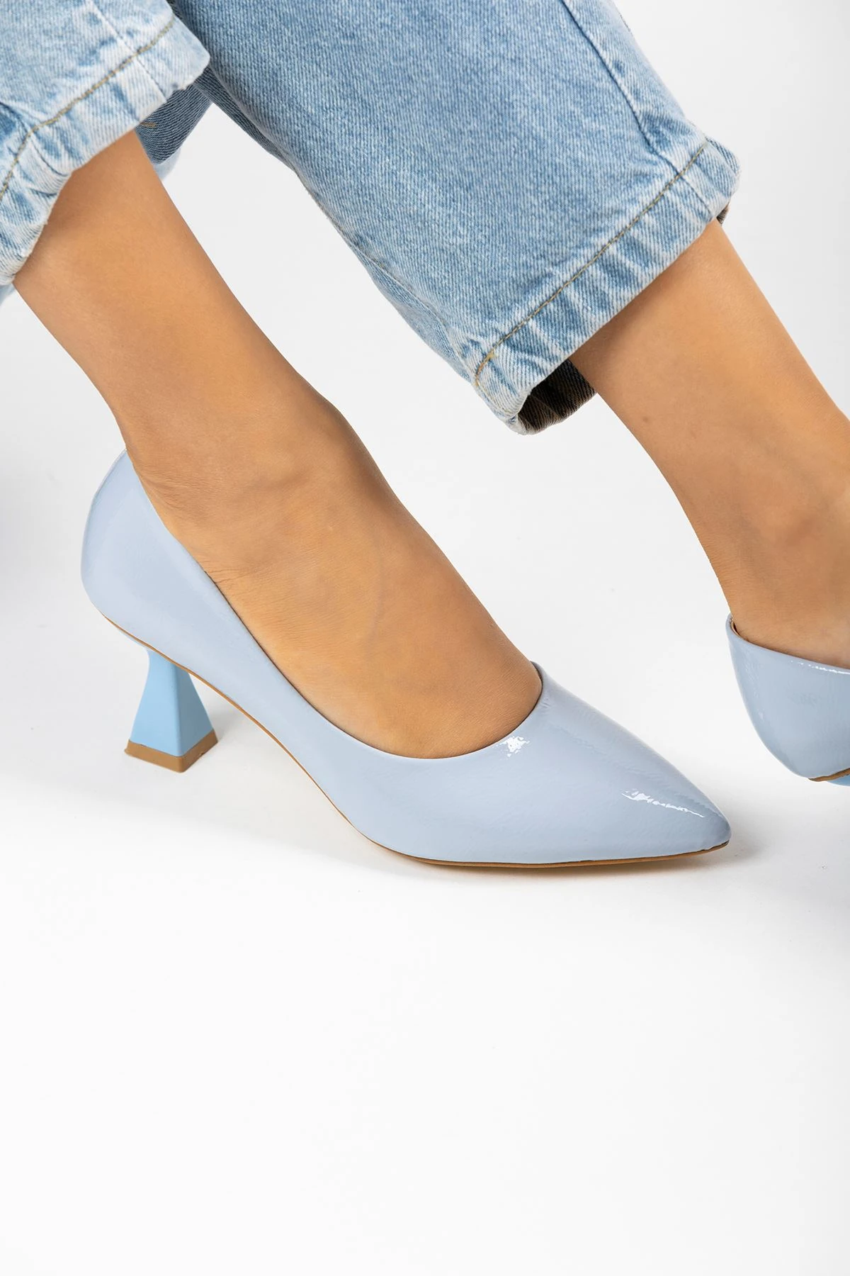 Kadın Bena Topuklu Ayakkabı Şampanya Stıletto MR5050 - Görsel 4