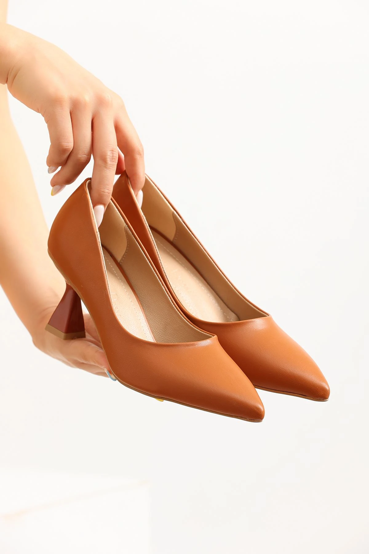 Kadın Bena Topuklu Ayakkabı Şampanya Stıletto MR5055 - Görsel 3