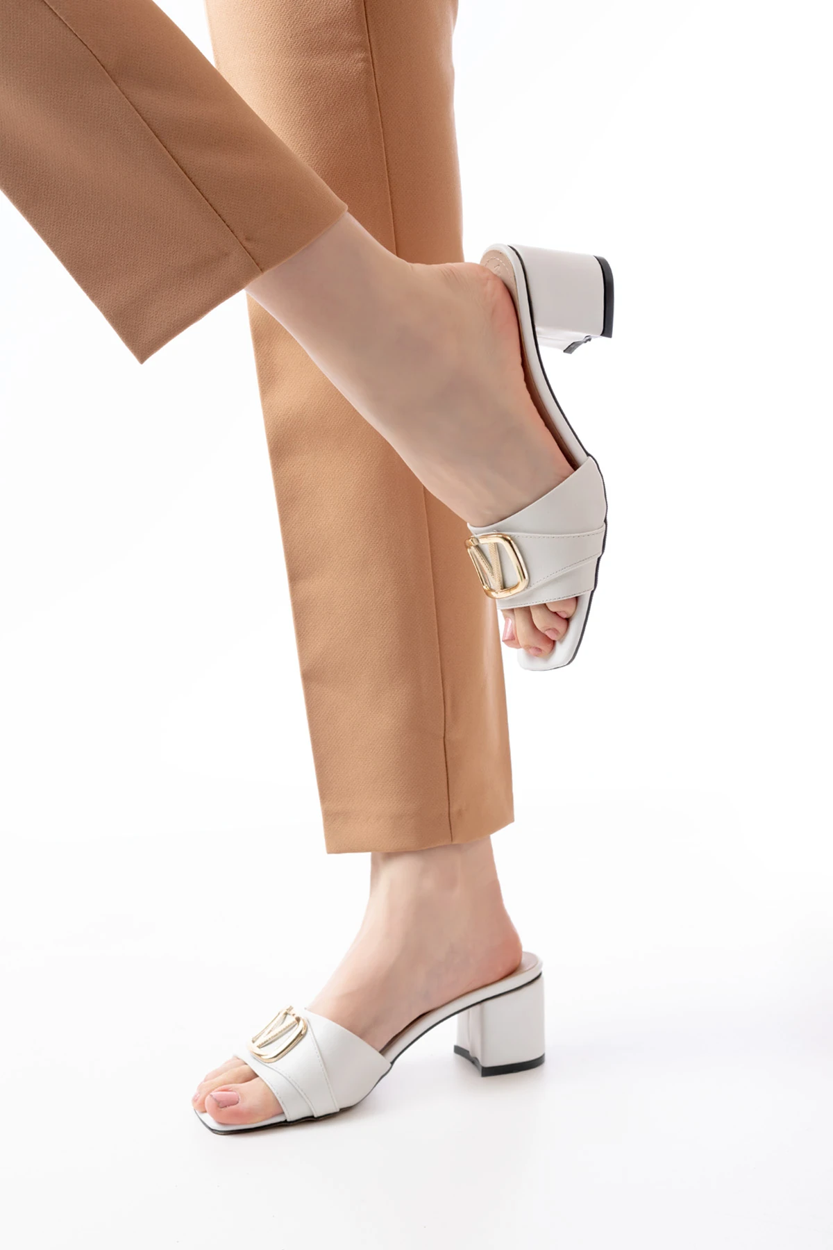 Kadın Bonita Topuklu Terlik MR5067 - Görsel 4