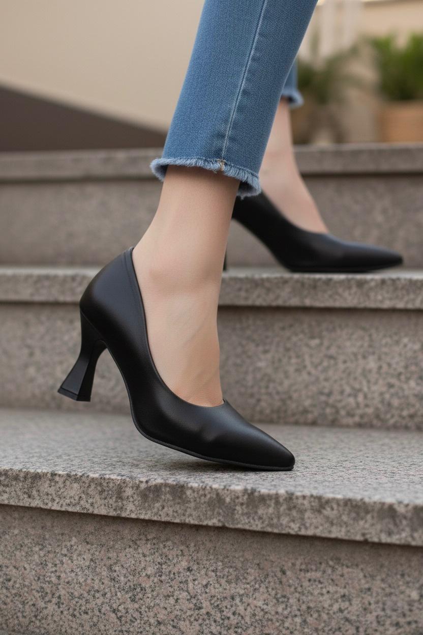 Kadın Bena Topuklu Ayakkabı Şampanya Stıletto MR5043