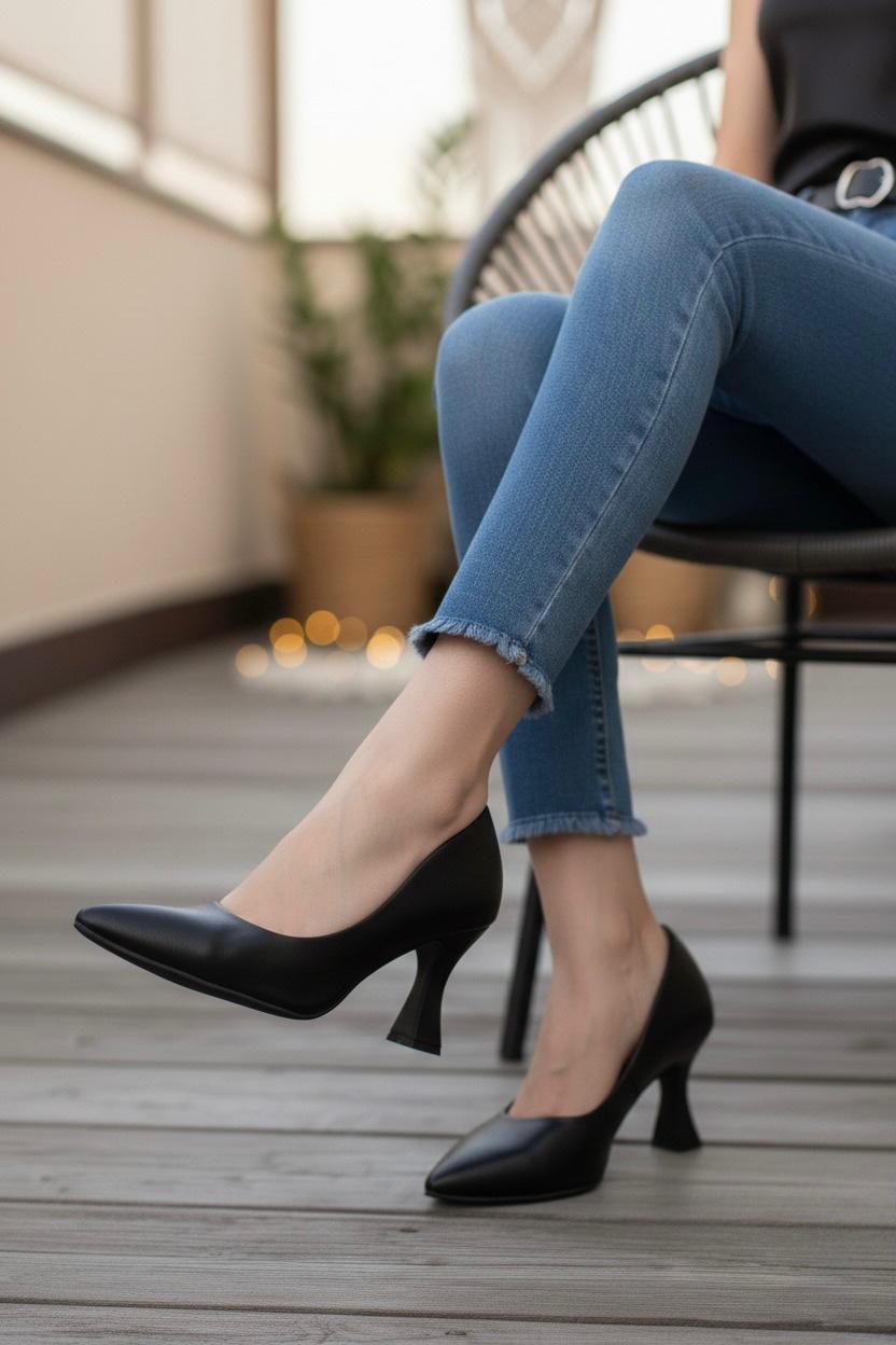 Kadın Bena Topuklu Ayakkabı Şampanya Stıletto MR5043 - Görsel 2