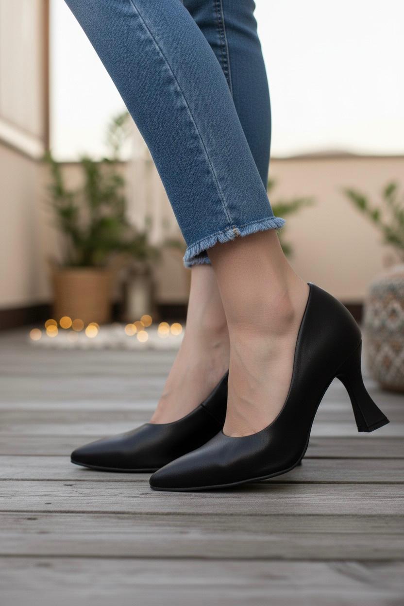 Kadın Bena Topuklu Ayakkabı Şampanya Stıletto MR5043 - Görsel 3