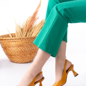 Kadın Harmony Arkası Açık Stiletto Ayakkabı Şampanya Topuk MR5114
