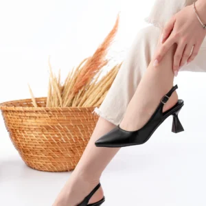 Kadın Harmony Arkası Açık Stiletto Ayakkabı Şampanya Topuk MR5117