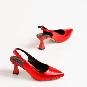 Kadın Harmony Arkası Açık Stiletto Ayakkabı Şampanya Topuk MR5124