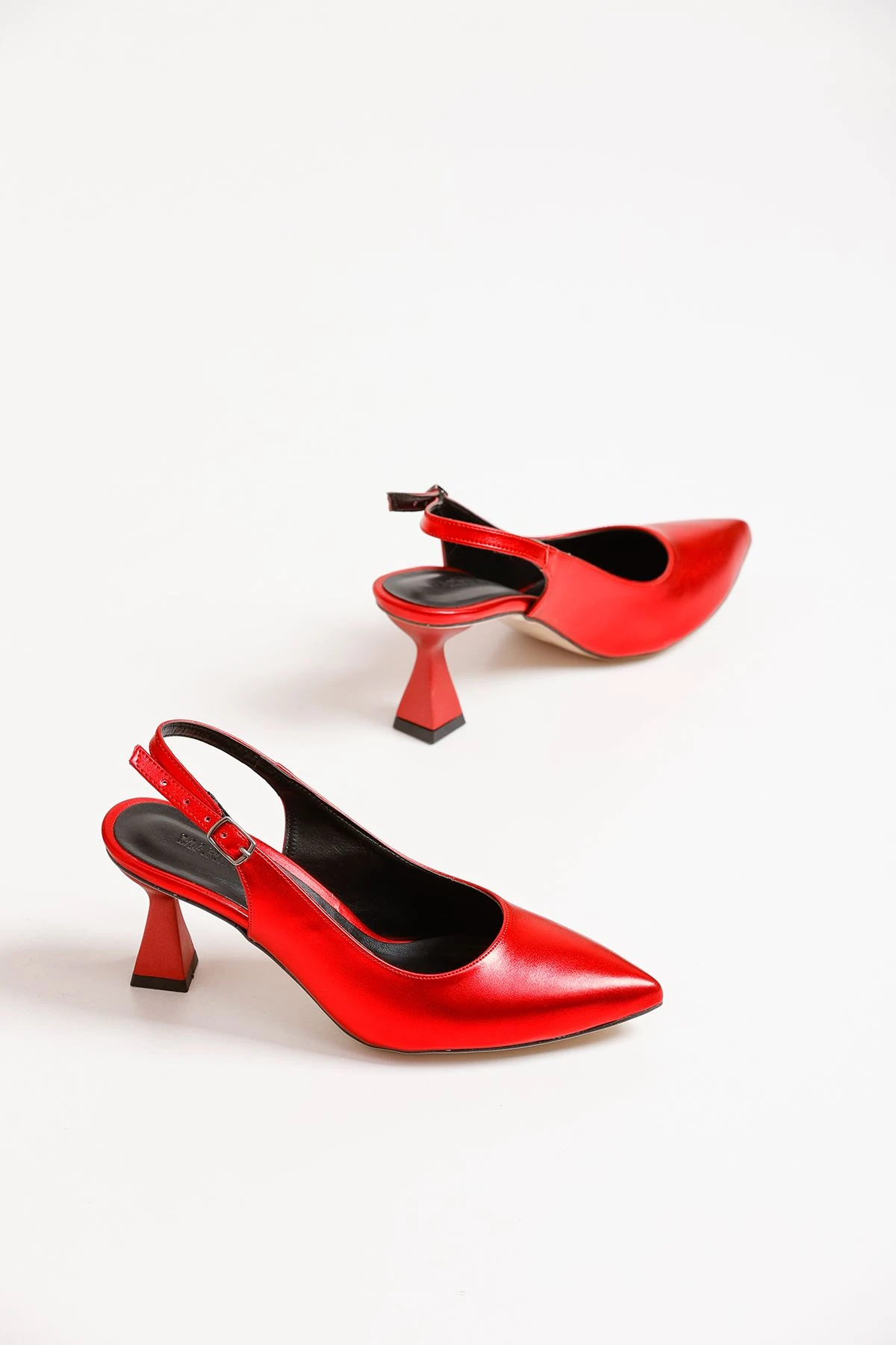 Kadın Harmony Arkası Açık Stiletto Ayakkabı Şampanya Topuk MR5124