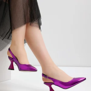 Kadın Harmony Arkası Açık Stiletto Ayakkabı Şampanya Topuk MR5130