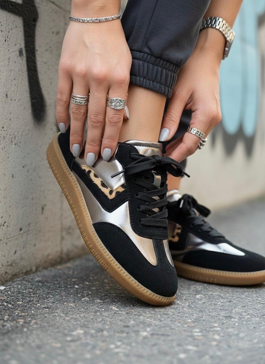 Kadın Leopar Detaylı Günlük Rahat Taban Sneaker MR5179 - Görsel 2