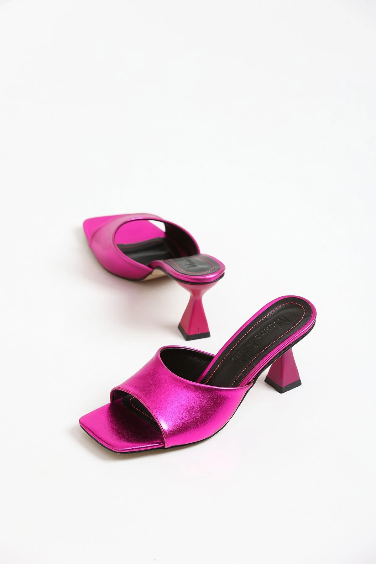 Kadın Lena Metalik Zara Cilt Terlik MR5164 - Görsel 2