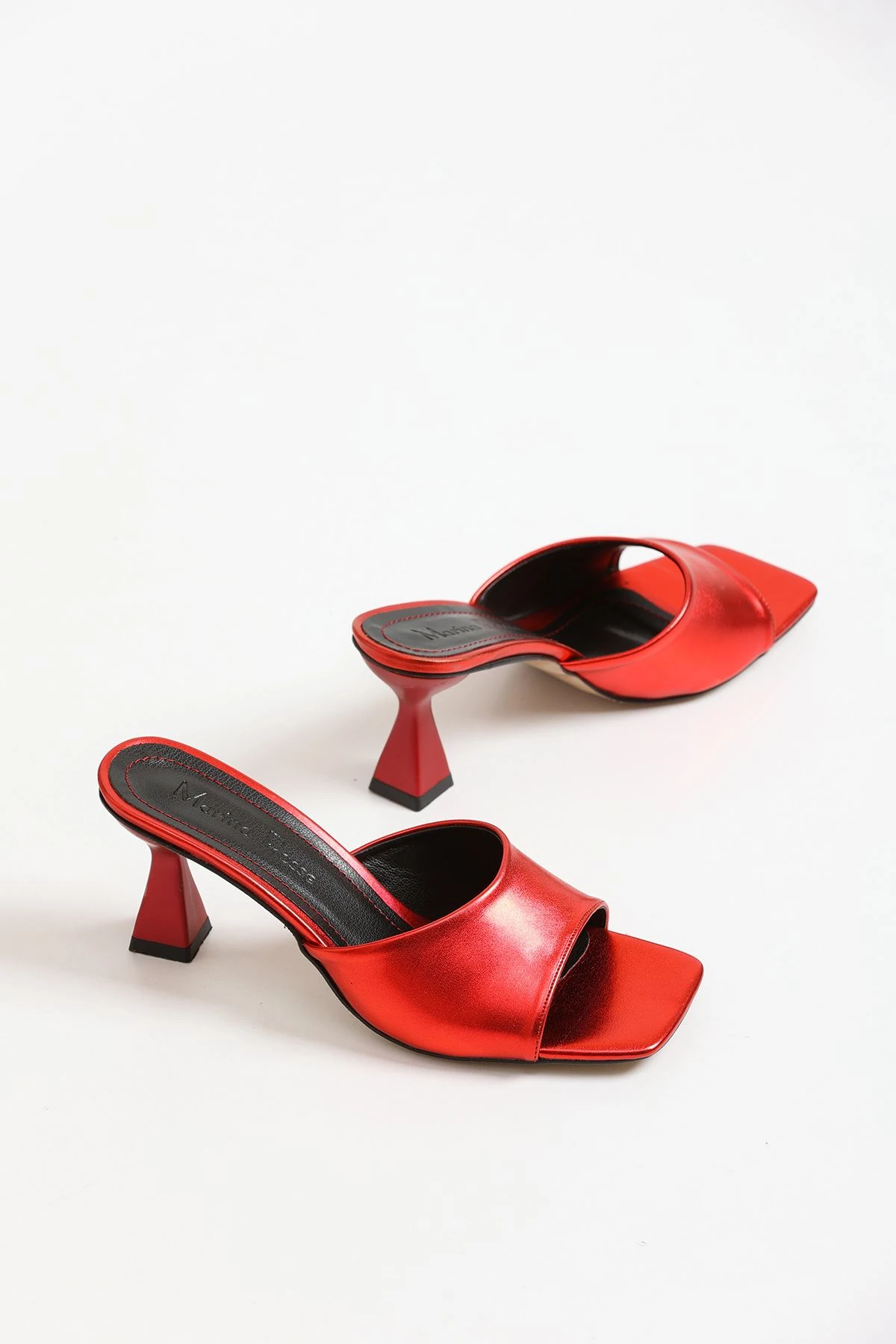 Kadın Lena Metalik Zara Cilt Terlik MR5165 - Görsel 2