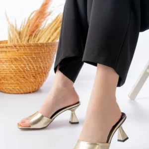 Kadın Lena Metalik Zara Cilt Terlik MR5170