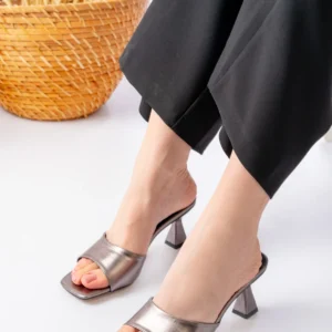 Kadın Lena Metalik Zara Cilt Terlik MR5172