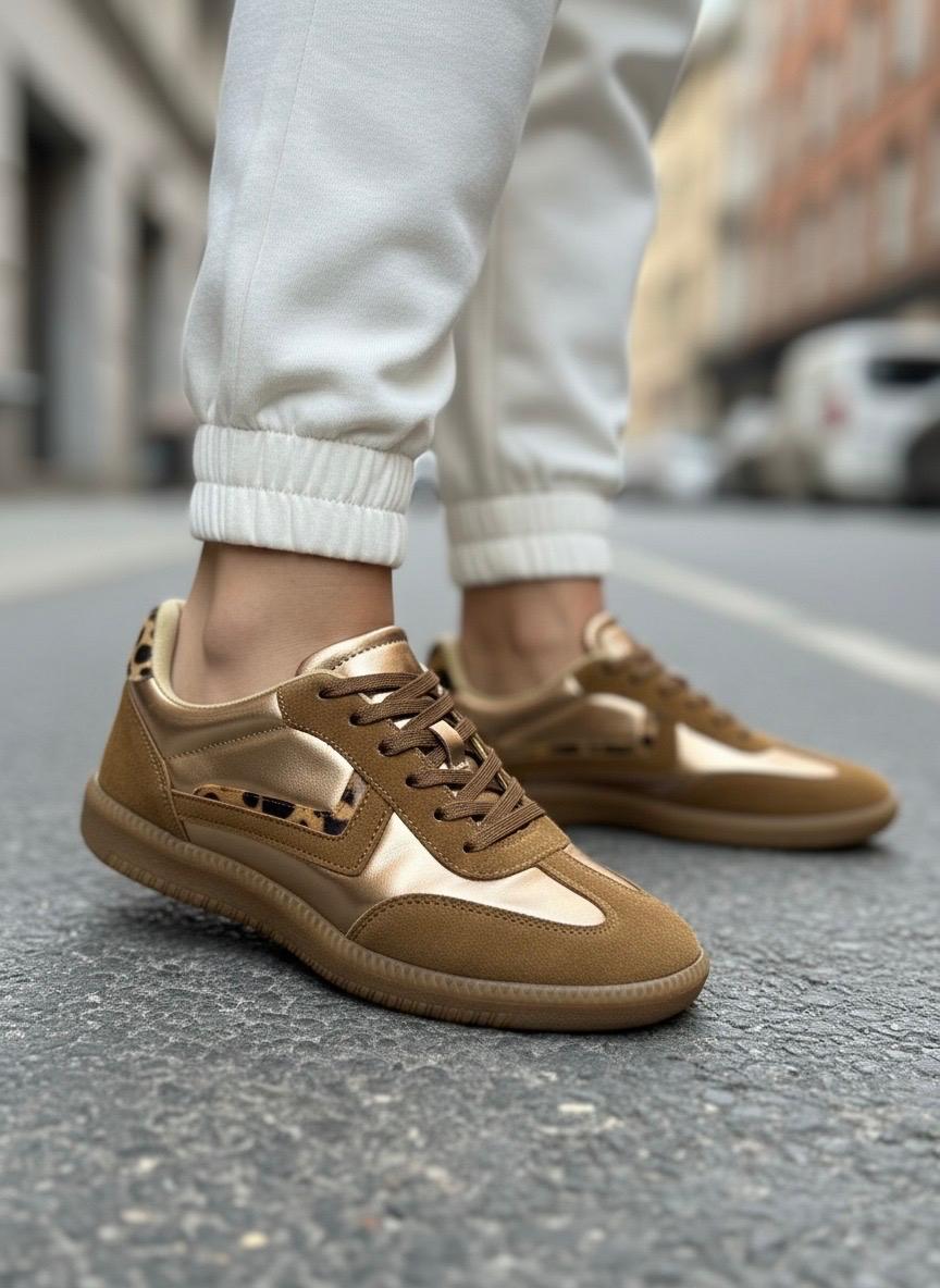 Kadın Leopar Detaylı Günlük Rahat Taban Sneaker MR5180 - Görsel 3