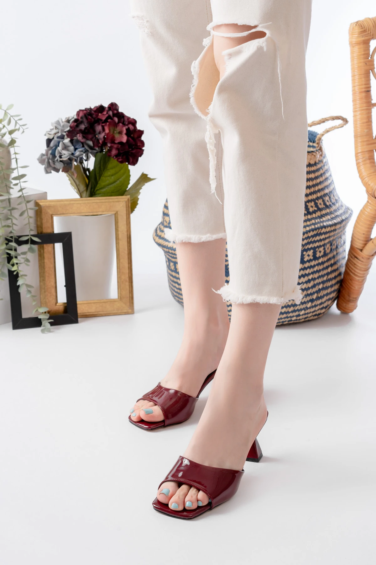 Kadın Lena Metalik Zara Cilt Terlik MR5176 - Görsel 3