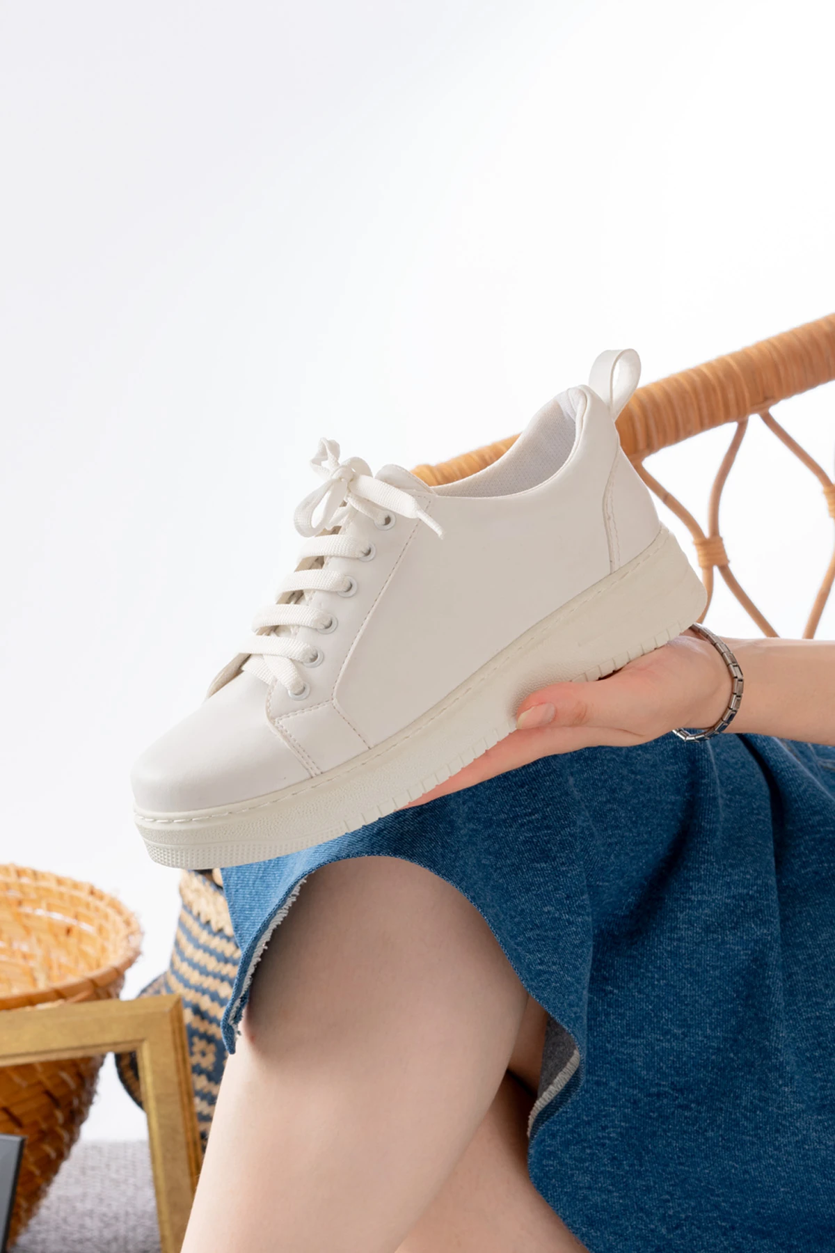 Kadın Aris Düz Taban Sneaker MR5024 - Görsel 2