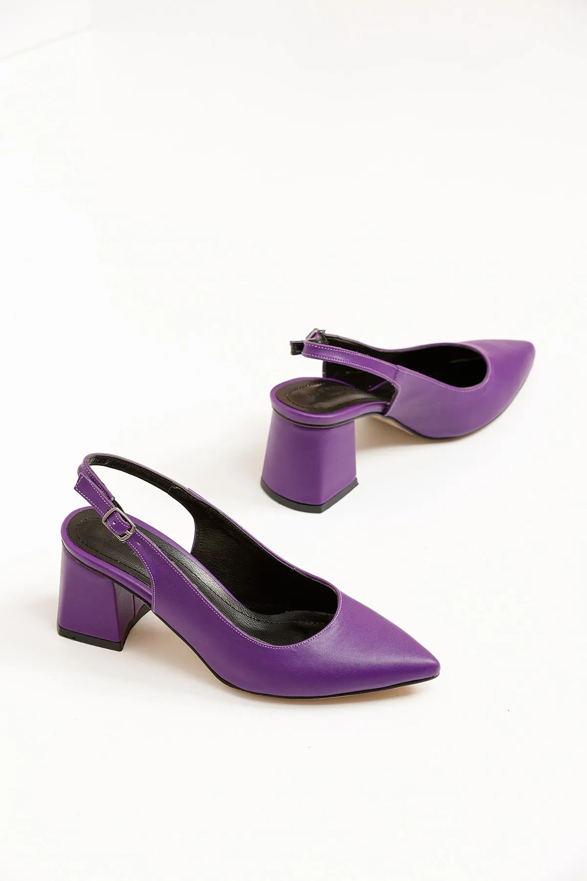 Kadın Louisa Cilt Arkası Açık Klasik Topuklu Ayakkabı MR5202