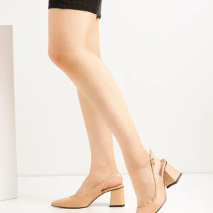 Kadın Louisa Cilt Arkası Açık Klasik Topuklu Ayakkabı MR5205