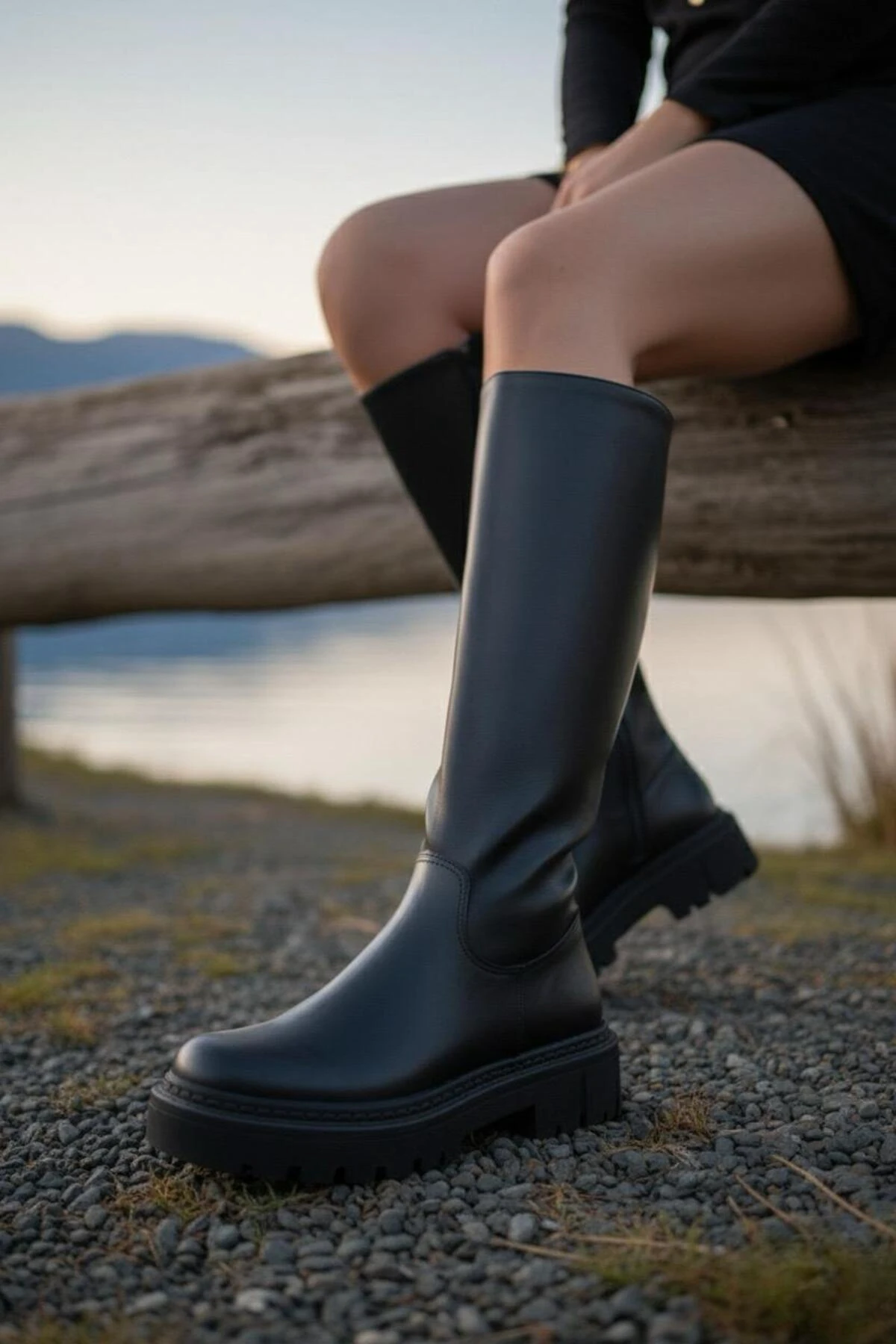 Kadın Luna Siyah Cilt Çizme MR5210 - Görsel 2