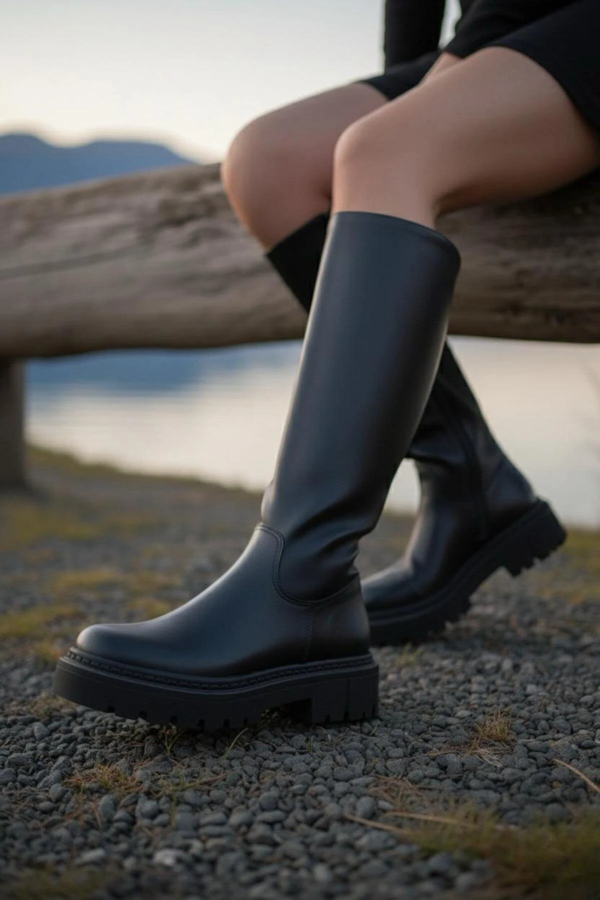 Kadın Luna Siyah Cilt Çizme MR5210 - Görsel 3