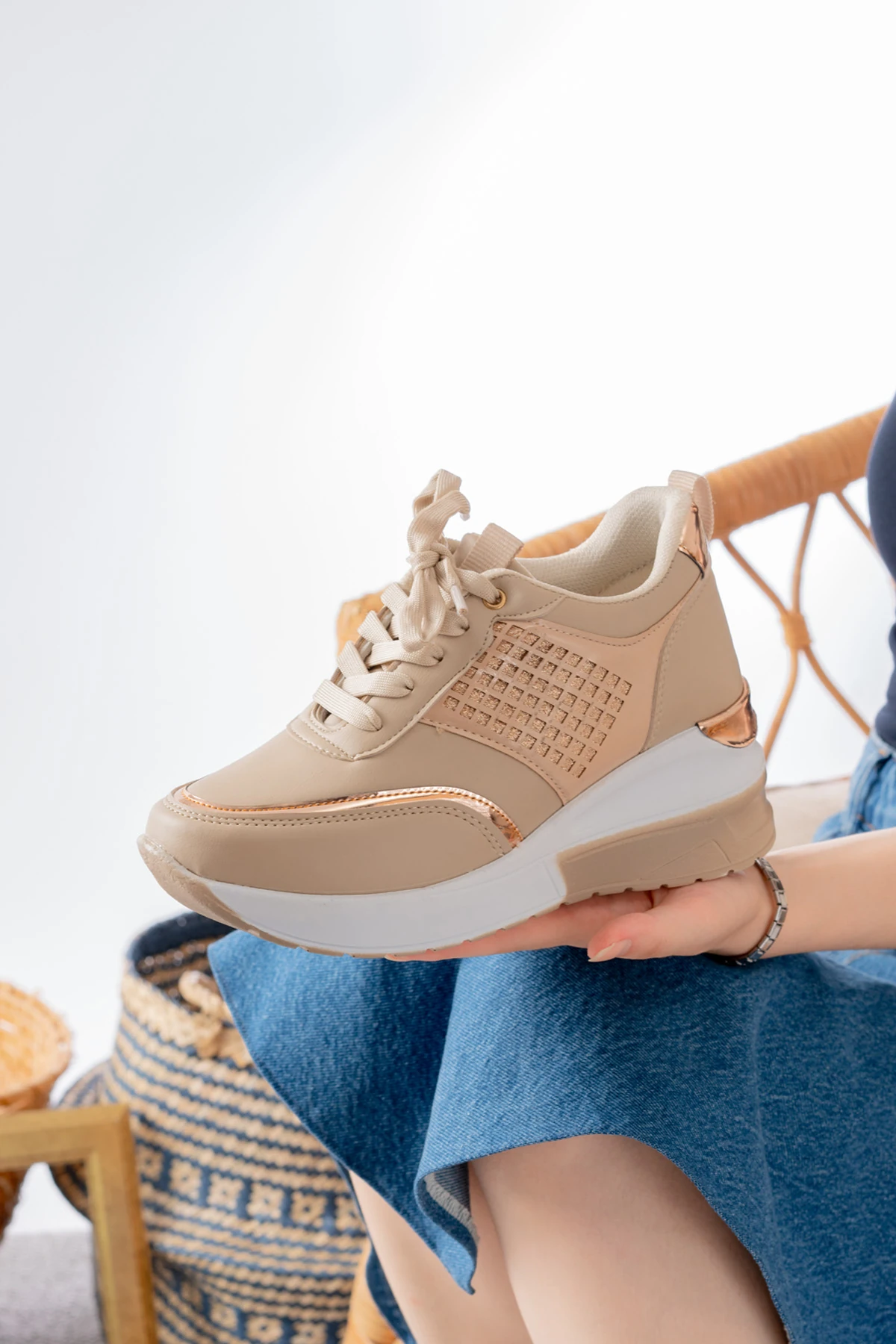 Kadın Rowan Yüksek Taban Sneaker MR5226 - Görsel 3