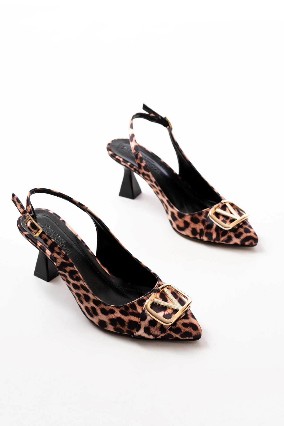 Kadın Sante Toka Detaylı Şampanya Topuk Ayakkabı MR5243 - Görsel 4