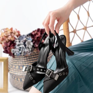 Kadın Shoevana Kot Klasik Topuklu Ayakkabı MR5244