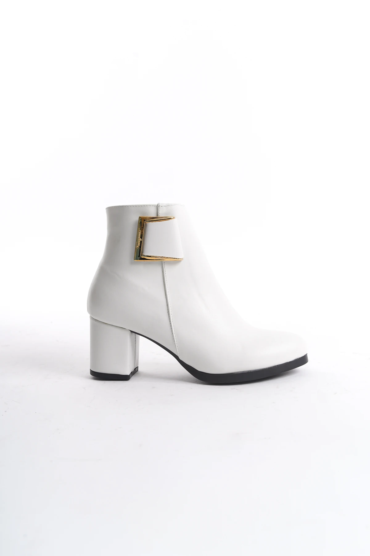 Kadın Atina Cilt Toka Detaylı Topuklu kısa Bot MR5029 - Görsel 3