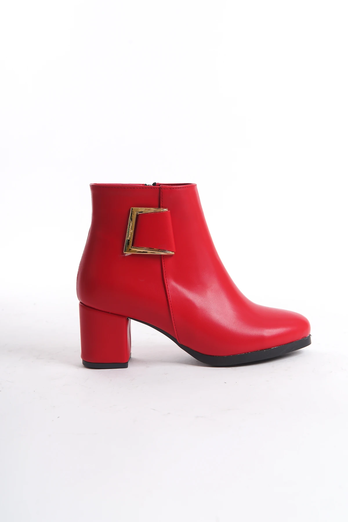 Kadın Atina Cilt Toka Detaylı Topuklu kısa Bot MR5030 - Görsel 3